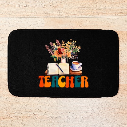 Teacher, Retro Teacher Sublimation, Teacher Bath Mats,