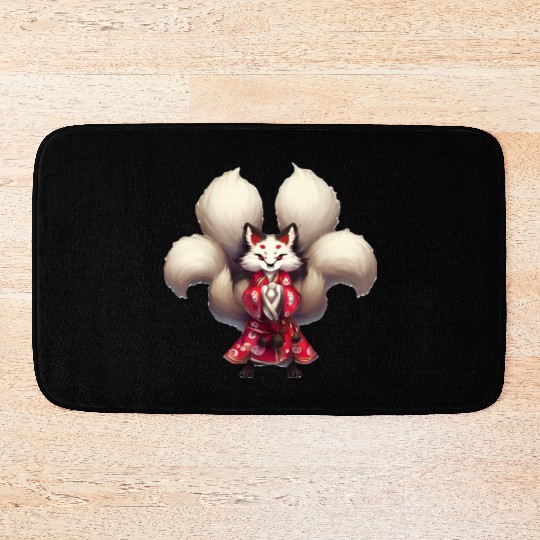 Kai the Kitsune Fox Spirit Yokai Anime Spirit Bath Mats