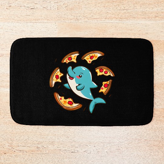 Pizza dolphin Bath Mats