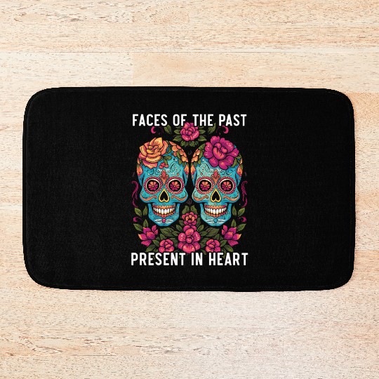 Dia De Los Muertos Sugar Skull Mexican Holiday Bath Mats