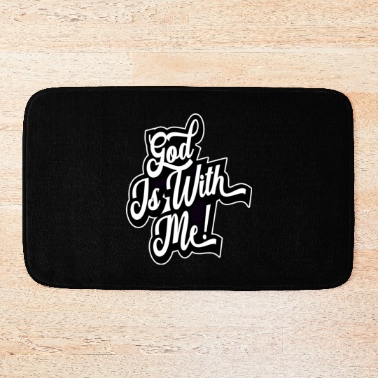 God Is With Me Love Jesus Christian Christmas Bath Mats