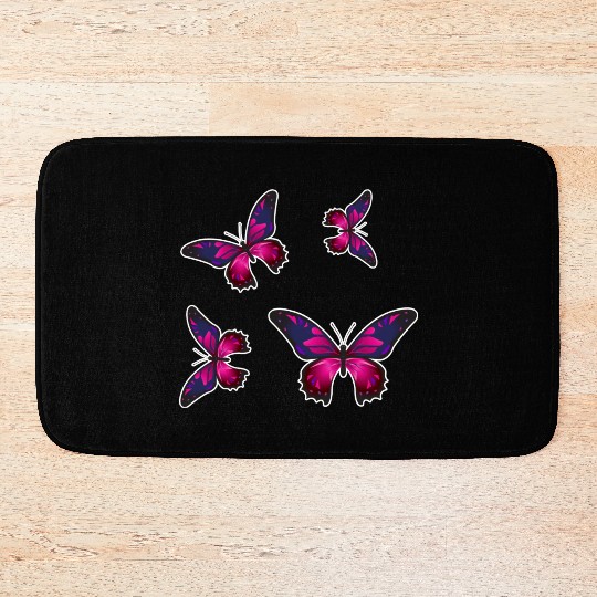 Colorful Butterfly Cute Light Butterflies Gift Bath Mats