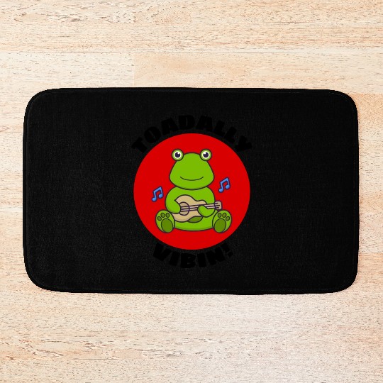 Toadally Vibin Toad Pun Bath Mats