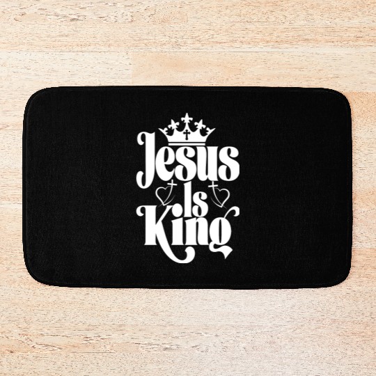 Jesus Is King Love Jesus Christian Christmas Bath Mats