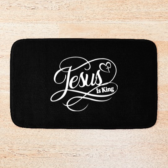 Jesus Is King Love Jesus Christian Christmas Bath Mats