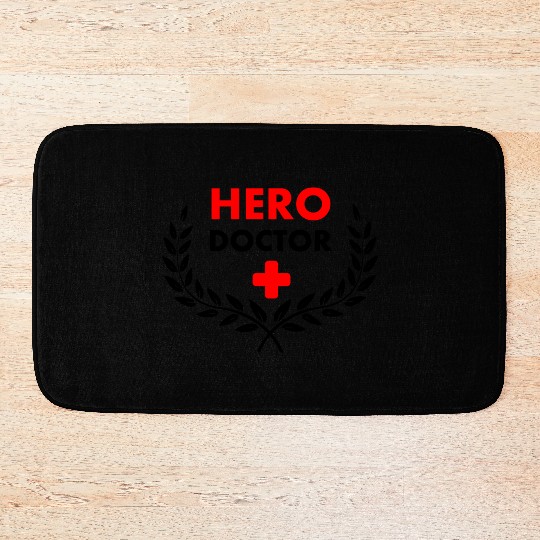 Hero doctor in laurel wreat Bath Mats