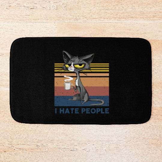Cat I Hate People Bath Mats