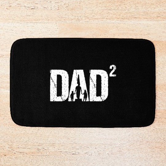 Mens Dad Of Two Father Dad Squared Bath Mats