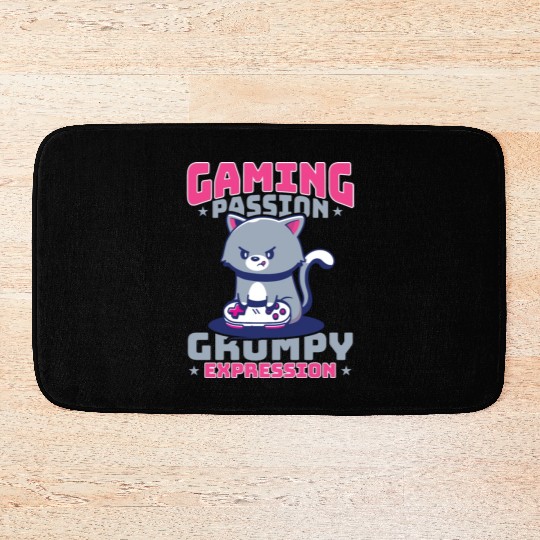 Gaming, Gaming, Video Game, Grumpy Cat Gamer Bath Mats