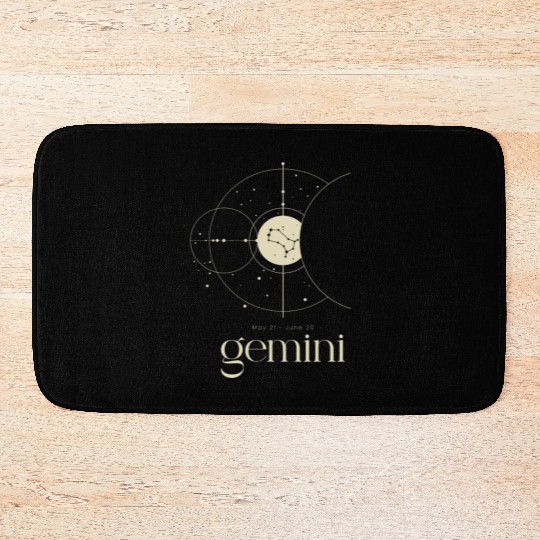 Gemini Star Constellation Zodiac Minimalist Bath Mats