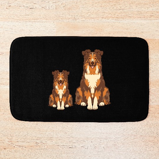 Collie Dog Lover Parent Dad Mom and Son Daughter Bath Mats
