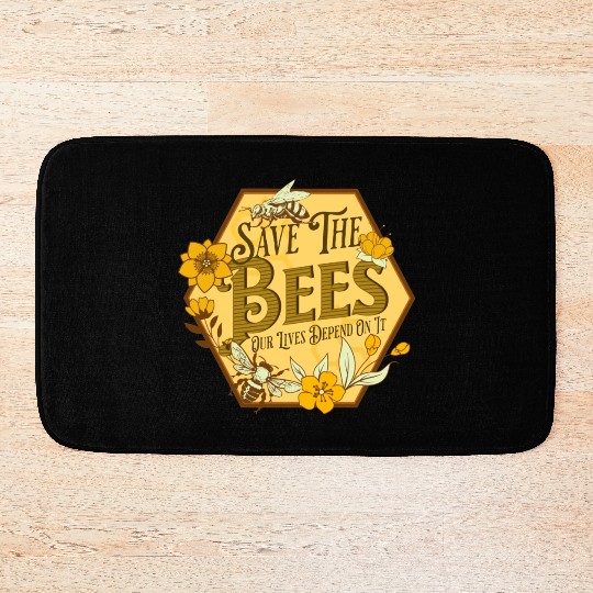 Honey Bee Beekeeping Save The Bees Bath Mats