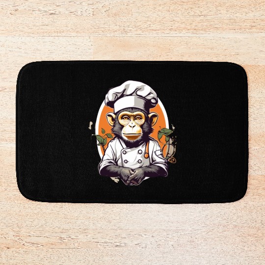 monkey chef Bath Mats