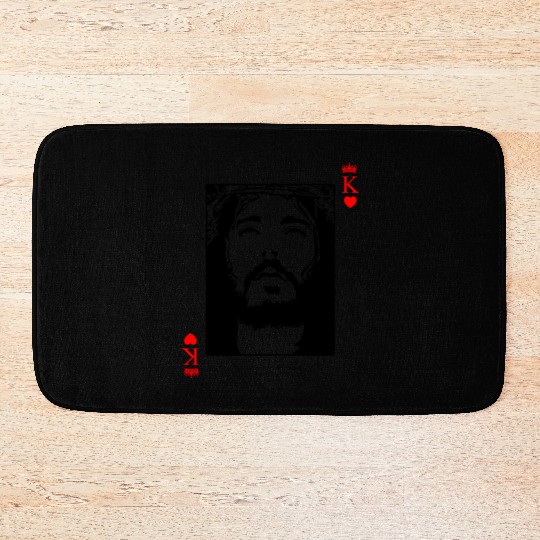 Jesus Is King Jesus King Of Hearts Card Christian Bath Mats