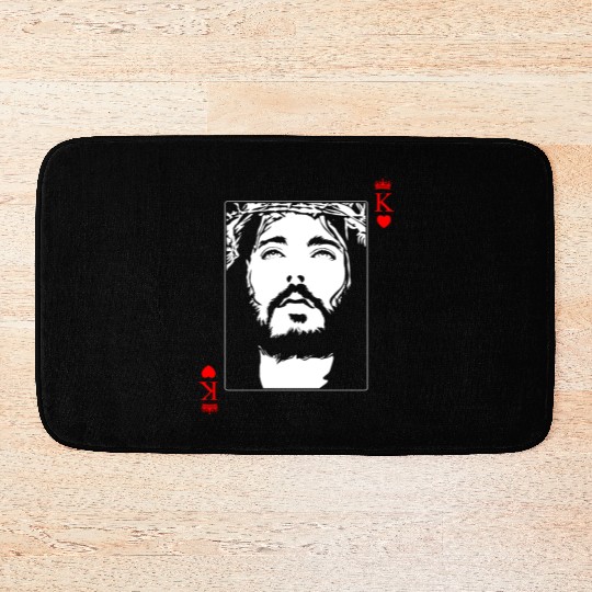Jesus Is King Jesus King Of Hearts Card Christian Bath Mats