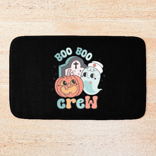 Boo Boo Crew Nurse Funny Ghost Women Halloween Bath Mats