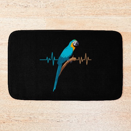 Macaw Heart Beat Parrot Bird Parrots Macaws Bath Mats