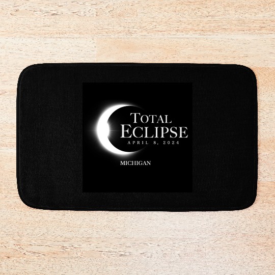 Michigan 2024 Eclipse Souvenir April 8 Memento Bath Mats