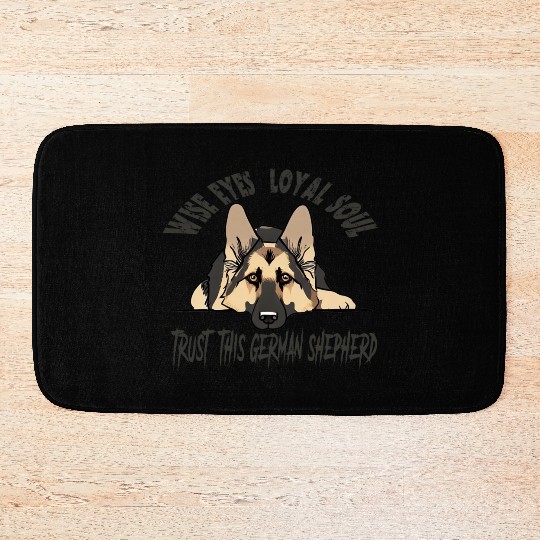 German Shepherd Guard Dog For Security Protection Bath Mats