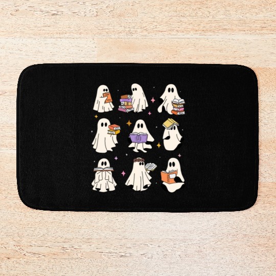 Teacher Halloween Ghost Read Books Reading Teacher Bath Mats