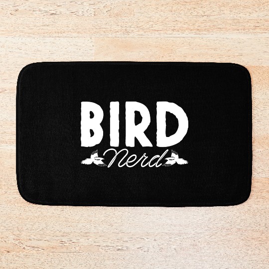 Bird Nerd Joke Birds Lover Budgie Parrot Heron Bath Mats