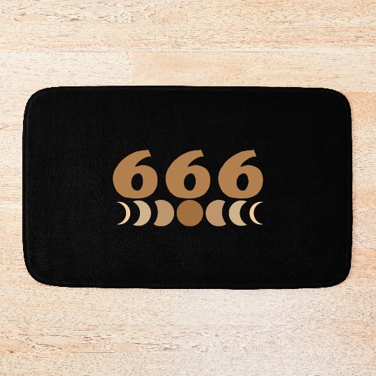 Moon Cycle Brown Angel Numbers 666 Bath Mats