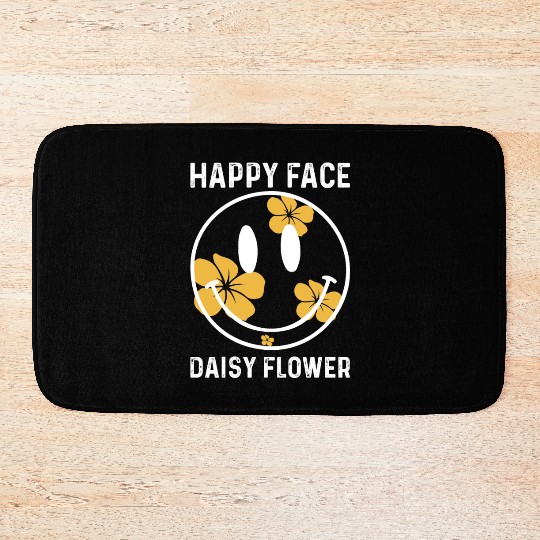 Happy Face Daisy Flower Bath Mats