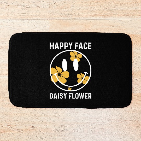 Happy Face Daisy Flower Bath Mats