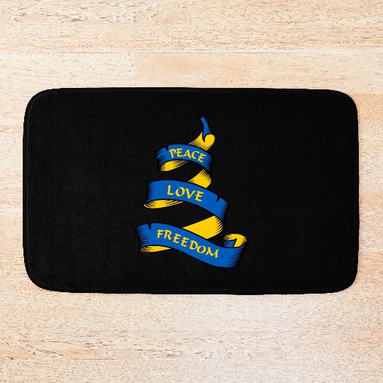 Curl banner with text Ukraine Bath Mats