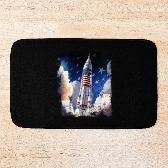 Patriotic Starship US Astronauts Stars and Stripes Bath Mats