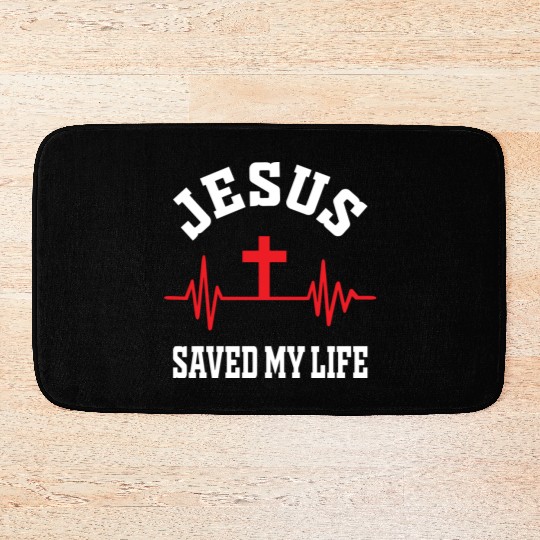 Jesus Saved My Life Love Jesus Christian Christmas Bath Mats