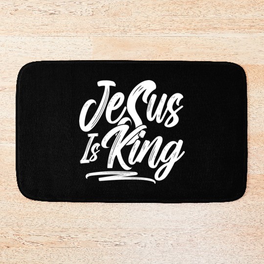 Jesus Is King Love Jesus Christian Christmas Bath Mats