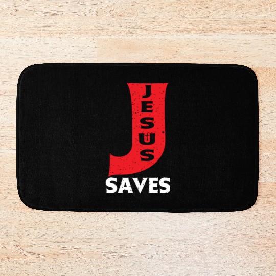 Jesus Saves Love Jesus Christian Christmas Bath Mats
