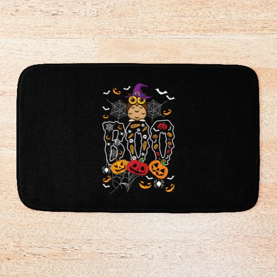 Boo Pumpkin Bat Funny Lazy Creepy Halloween Bath Mats