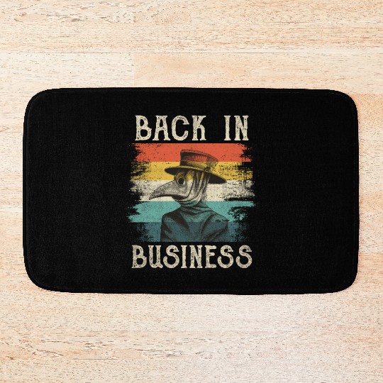 Plague Doctor Mask Vintage Retro Quarantine Humor Bath Mats