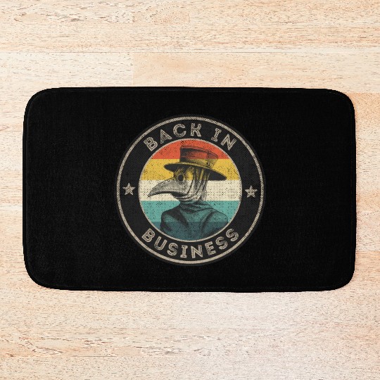 Wear A Mask Plague Doctor Vintage Retro Back In Bath Mats