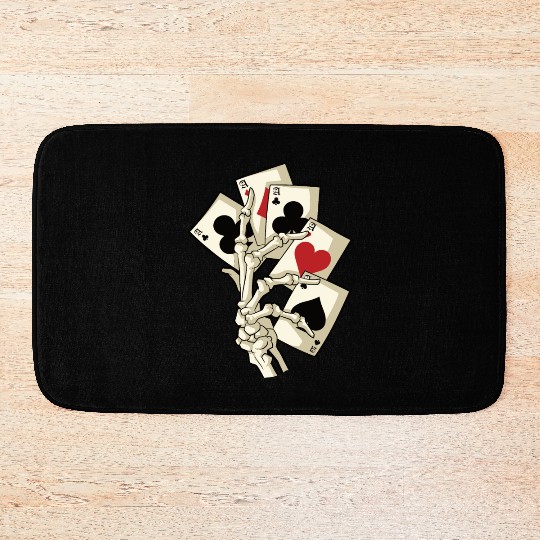 Skeleton Poker Ace Texas Holdem Cards Bath Mats