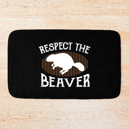 Respect The Beaver retro Beaver Lover groundhog Bath Mats