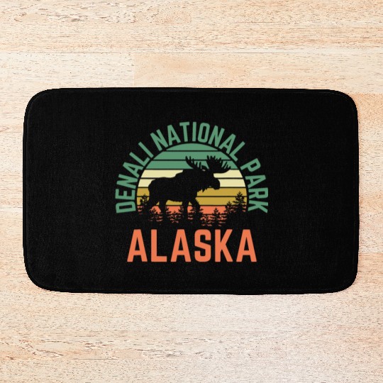 Denali National Park Alaska Moose Hiking Nature Bath Mats