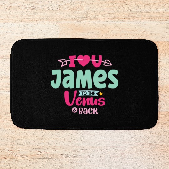 I Love You James Valentines Bath Mats