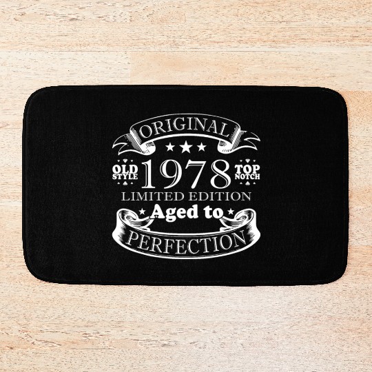 1978 vintage birthday year of birth 1978 gift Bath Mats