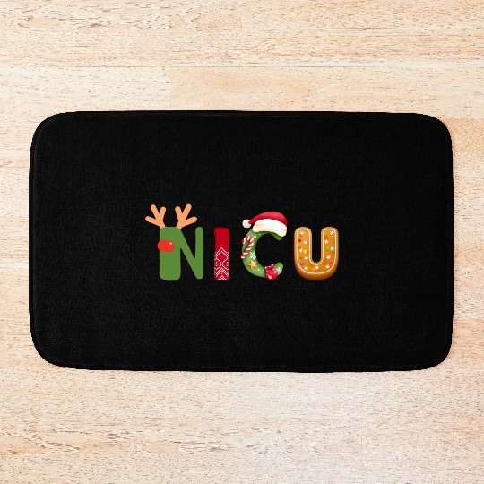 Cute NICU Christmas design Bath Mats