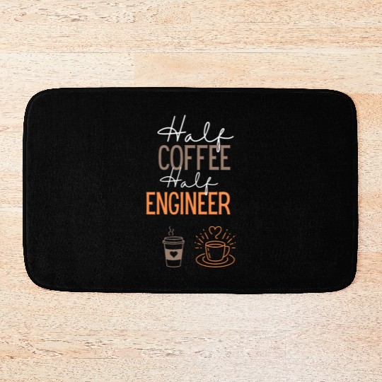 Funny Coffee and Engineer Job Bath Mats