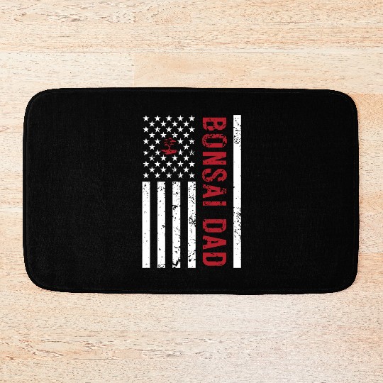 American Flag Bonsai Dad Bath Mats