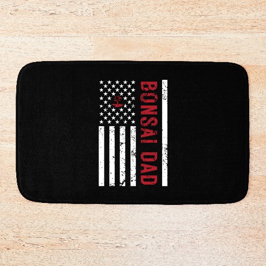American Flag Bonsai Dad Bath Mats