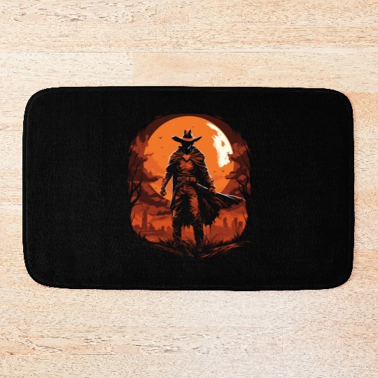 Spooky Cowboy Halloween Scary Sheriff Costume Bath Mats