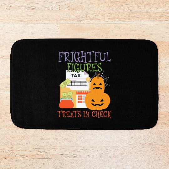 Frightful Figures Treats in Check Halloween Bath Mats