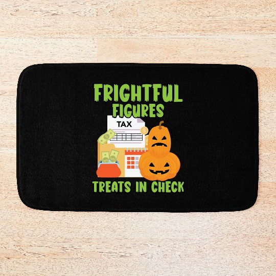 Frightful Figures Treats in Check Halloween Bath Mats