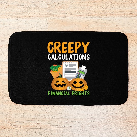 Creepy Calculations Financial Frights Halloween Bath Mats