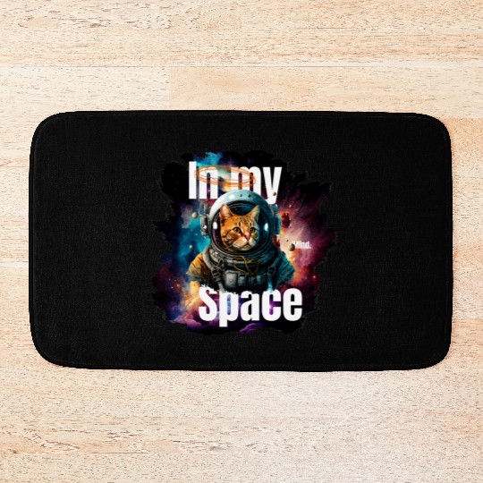 In my Mind Space Cat Astronaut Design Pets Lover Bath Mats